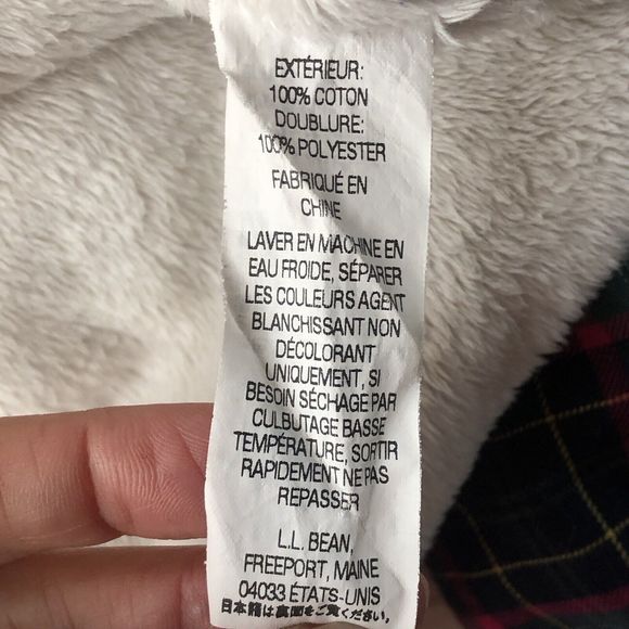 LL Bean Men's LS Fleece Lined Flannel Plaid Shirt Sz Small Green Blue Red Yellow - Picture 10 of 14